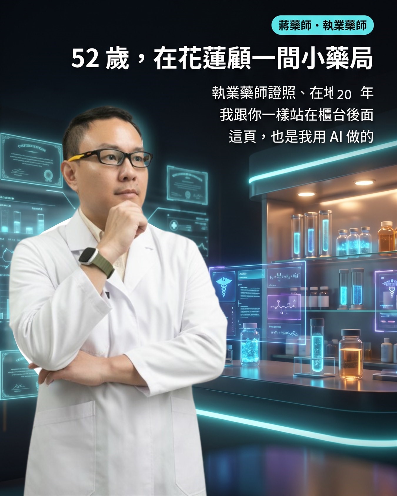 52 歲，在花蓮顧一間小藥局・為什麼是我教你